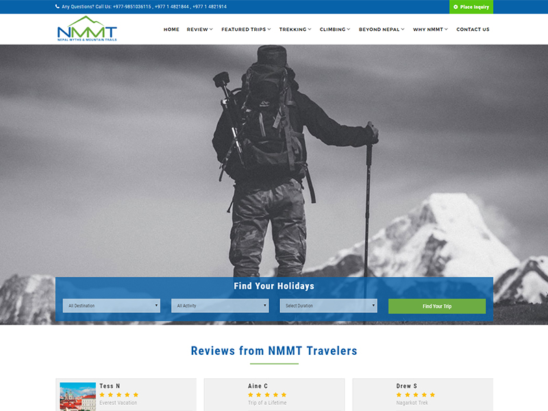 Nepal Mountain Trails: Trekking Company Web Design